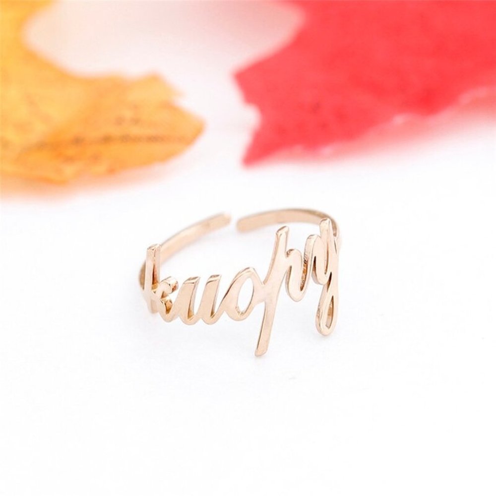 Customizable 2 Name Couple Rings, Rings R001 - Picture 3 of 12